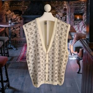 Willow 90s Cream and Black Patterned Cardigan